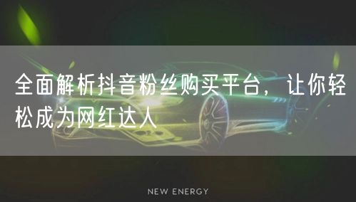 全面解析抖音粉丝购买平台，让你轻松成为网红达人